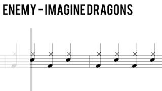 How to Play Enemy  Imagine Dragons  BEGINNER 🥁 OLD [upl. by Blau447]