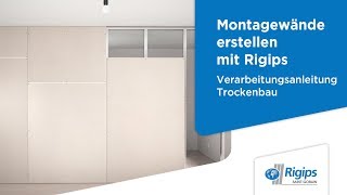 ErstellungAufbau von Montagewänden Trennwand  Rigips Verarbeitungsanleitung Trockenbau [upl. by Goldshell307]