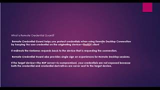 What is Remote Credential Guard in Windows 2016 [upl. by Yenahs]
