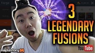 Maplestory M Fusing 3 legendary items Attempting Emblem [upl. by Miltie]