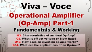 OpAmp  Operational Amplifier  VivaVoce  Part  1  Fundamentals [upl. by Bodwell509]