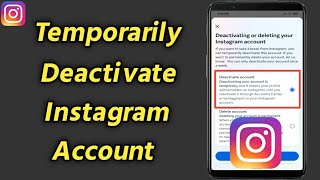 How to Temporarily Deactivate Instagram Account  Instagram Account Deactivate [upl. by Eitten14]