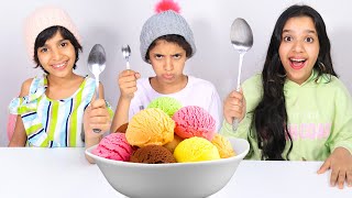 تحدي ملعقة الكبيرة ضد المتوسطة ضد الصغيرة  Big VS Small Spoon Food Challenge [upl. by Wheelwright]