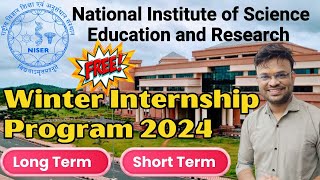 Free Winter Internship 2024 at NISER School of Biological Sciences – Apply Now [upl. by Jacobs843]