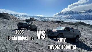 Tacoma VS Ridgeline Knik Glacier Alaska offroad [upl. by Irving]