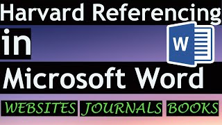 Harvard Referencing in Microsoft Word  Harvard Reference Tutorial [upl. by Nahraf]