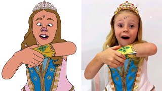 Nastya and dad turned into princesses Drawing meme  Like Nastya [upl. by Gona]