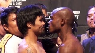 Manny Pacquiao vs Tim Bradley Weigh in  FightFancom [upl. by Starling]