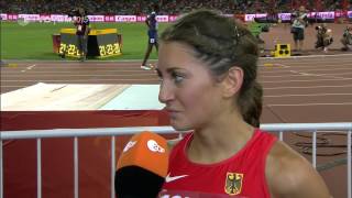 Gesa Felicitas Krause  WM 2015  Interview nach dem Rennen [upl. by Assirolc]