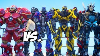 ALL TRANSFORMERS VS IRON MAN HULKBUSTER  Optimus Prime Bumblebee Stinger Lockdown Drift [upl. by Dupaix]