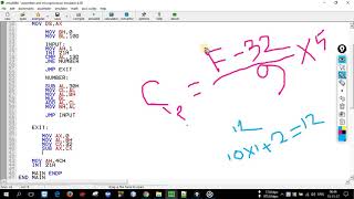 assembly language programming in banglaTemperature conversion From Fahrenheit to Celsius [upl. by Nnaecarg28]