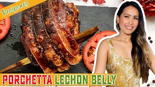 EASY PORCHETTA ROASTED CRISPY PORK BELLY COOKING SIMPLY DELICIOUS [upl. by Lynad598]