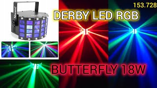 Efekt Derby LED BeamZ Butterfly Efekt DERBY LED RGB STROBO BUTTERFLY PampP 18W [upl. by Lipinski]