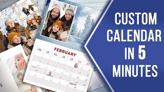 How to Make a Custom Calendar With Pictures 📅 Awesome Design In a Minute [upl. by Sidney941]