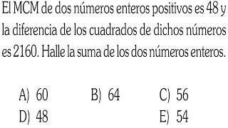 MINIMO COMUN MULTIPLOPREGUNTA RESUELTA DEL EXAMEN DE ADMISION SAN MARCOS [upl. by Godfry]