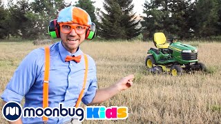 Learn about Lawn Mowers  Blippi  Moonbug Kids  Art for Kids [upl. by Bette408]