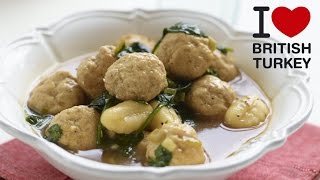 Turkey Meatballs with Gnocchi Spring Onion amp Spinach [upl. by Tigges]