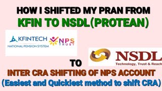 KFINTECH TO NPS NSDL PRAN SHIFTING  NPS CRA SHIFTING  EASIEST WAY TO SHIFT CRA [upl. by Naujuj]