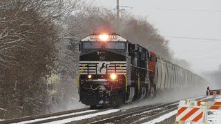 NS 4757 leads CP 641 past Columbus WI on Canadian Pacifics Watertown Subdivision112623 [upl. by Latham]