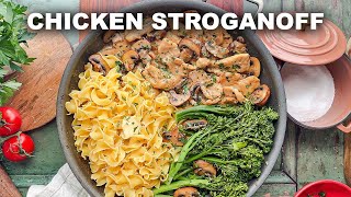 Skillet Chicken Stroganoff  The Weeknight Recipe You Need [upl. by Muryh]