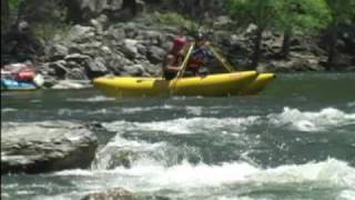 Shredding the Tuolumne River Whitewater Hyside Paddle Cat Action Clavey Falls [upl. by Lucie]