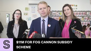 PM Chris Hipkins announces extra 11 million for fog cannon subsidy scheme  Stuffconz [upl. by Carder]