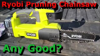 Testing the RYOBI 18V 8quot Pruning Chainsaw  Any Good Lets Try It [upl. by Bledsoe]