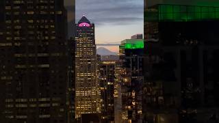 It may just be a mountain but it’s OUR mountain 🗻mtrainier seattle skyline skyscraper pnw [upl. by Brandes268]