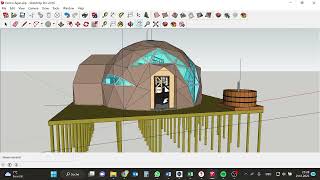 Sketchup 3d geodesic dome model  Glamping  67 square meters  Model your floor plan in one day [upl. by Highams]