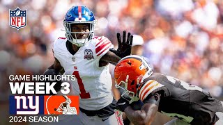 New York Giants vs Cleveland Browns  2024 Week 3 Game Highlights [upl. by Edmon]