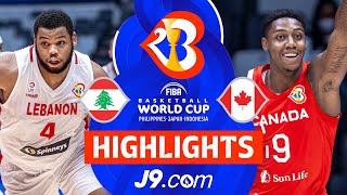 Lebanon 🇱🇧 vs Canada 🇨🇦  J9 Highlights  FIBA Basketball World Cup 2023 [upl. by Joelle]