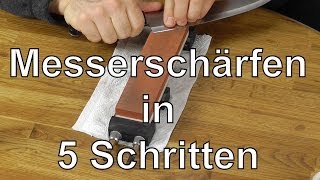 Messer schärfen auf Schleifsteinen in 5 Schritten  Anleitung Messer richtig scharf schleifen [upl. by Toblat]