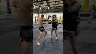 Muay Thai Combo  Block Knee and Elbow [upl. by Dnaltiak546]