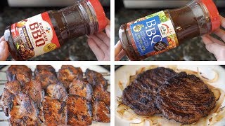 Korean BBQ KBBQ PreMade Bottled Marinade Testing  CJ Bulgogi amp Haioreum Kalbi brands 4K ASMR [upl. by Mickey]