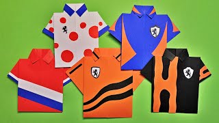 SHIRT VOUWEN van papier  Nederlands elftal  origami folding art [upl. by Eikcir]