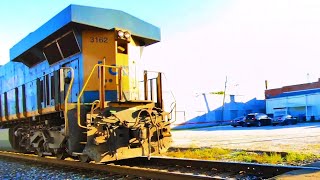 CSX B230 with Rear DPU amp Solo UP Hopper Car Train [upl. by Bjorn785]