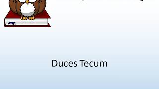 How to say Duces Tecum in English  Pronunciation Owl [upl. by Sherye660]