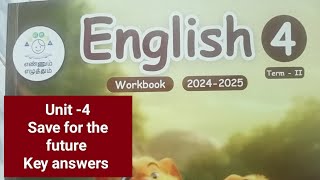 4th std term2 English workbook unit4 Save for the futurekey answers202425 [upl. by Ekihc]