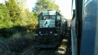 Amtrak Train 20 Racing NS Lite Engines Northbound at Manassas Grade Crossing [upl. by Lienad]