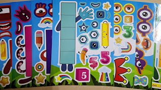 NumberBlocks Decorating Sticker Book Collection 🟥🟨 넘버블록스 스티커 모음 [upl. by Nitsed208]