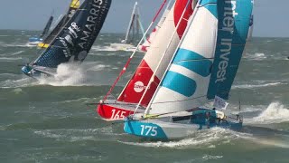 Punishing Start Transat Jacques Vabre The Start ULTIMs Ocean 50 and Class 40 Fleets Report 4 [upl. by Eanar]