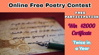 Online Free Poetry Competition 2021 Win 2000 Gift amp Certificate Free Publication [upl. by Xanthus]