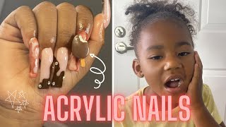 4 Year Old Gets Extra Long Acrylic Nails For 150 [upl. by Roxane]