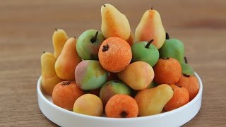 Make Marzipan Fruit  Marzipan Apples Pears Oranges [upl. by Northrup]