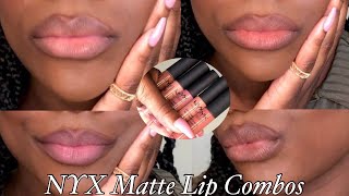 NYX Lip Combo on Dark Skin ft Soft Matte Lip Creme [upl. by Ermin]