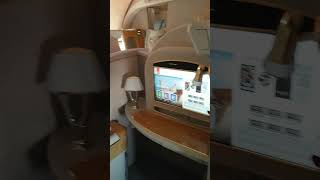 FIRST CLASS EMIRATES AIRLINES BOEING 777300ER IN LISBON PORTUGAL [upl. by Ohl962]