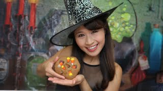 I tried Making Rosanna Pansino Halloween Candy Corn Cookies Recipe Halloween cookie taste test [upl. by Ynehpets]