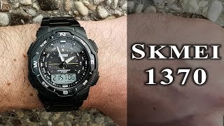 Skmei 1370 synchronized analogdigital time watch review 189 skmei skmeiwatch skmeidigitalwatch [upl. by Zanlog764]