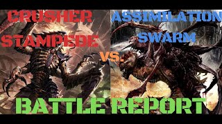 TYRANIDS BATTLE REPORT Crusher Stampede Vs Assimilation Swarm [upl. by Erot]