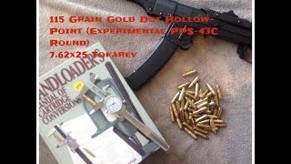 Re Handloading 115 grain 762x25 Tokarev GoldDot Hollowpoint [upl. by Allina]